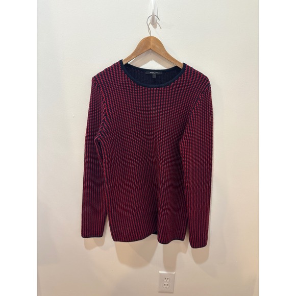 Derek Lam Sweaters - Derek Lam New York Merino Wool Sweater Red Black Knit Crew Neck Size L/G